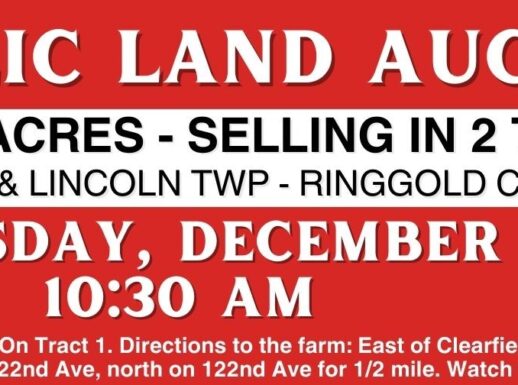 PUBLIC LAND AUCTION – Ringgold Co, IA – SOLD